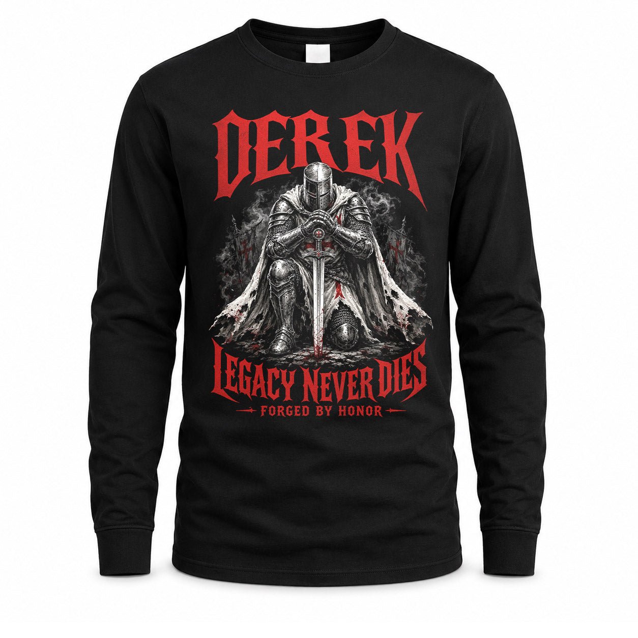 DEREK HS90-K04-109 - NAME Legacy Never Dies Forged By Honor Personalized Knight