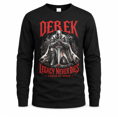 DEREK HS90-K04-109 - NAME Legacy Never Dies Forged By Honor Personalized Knight
