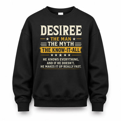 DESIREE TM90-K04-125 - NAME Legendary Know-It-All Personalized Funny Shirt