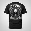 DEVIN P01-K24-229 – Personalized Skull Graphic Apparel “I Am NAME I May Not Be Perfect But I Am Limited Edition”