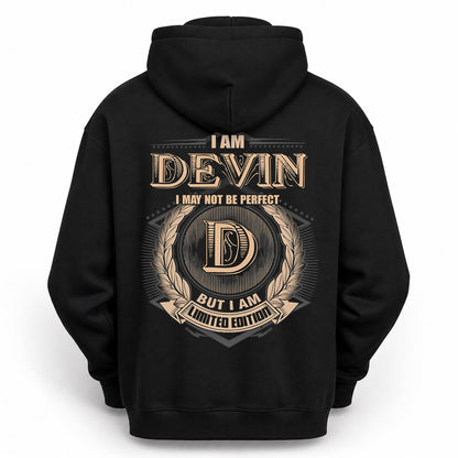 DEVIN PH55-T25-Personalized Name Quote Apparel “I Am NAME May Not Be Perfect But I Am Limited Edition”