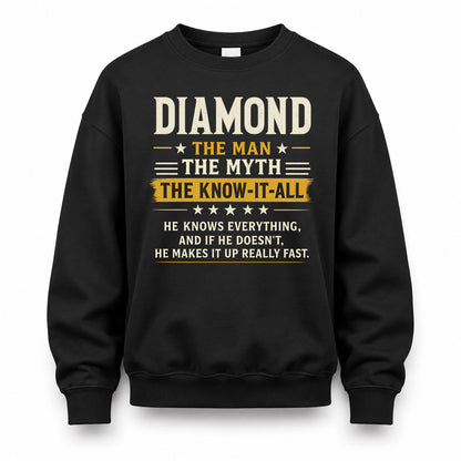 DIAMOND TM90-K04-125 - NAME Legendary Know-It-All Personalized Funny Shirt