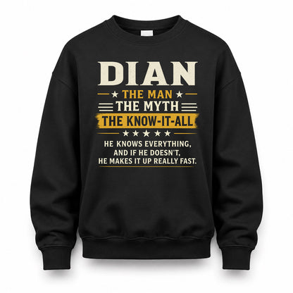 DIAN TM90-K04-125 - NAME Legendary Know-It-All Personalized Funny Shirt