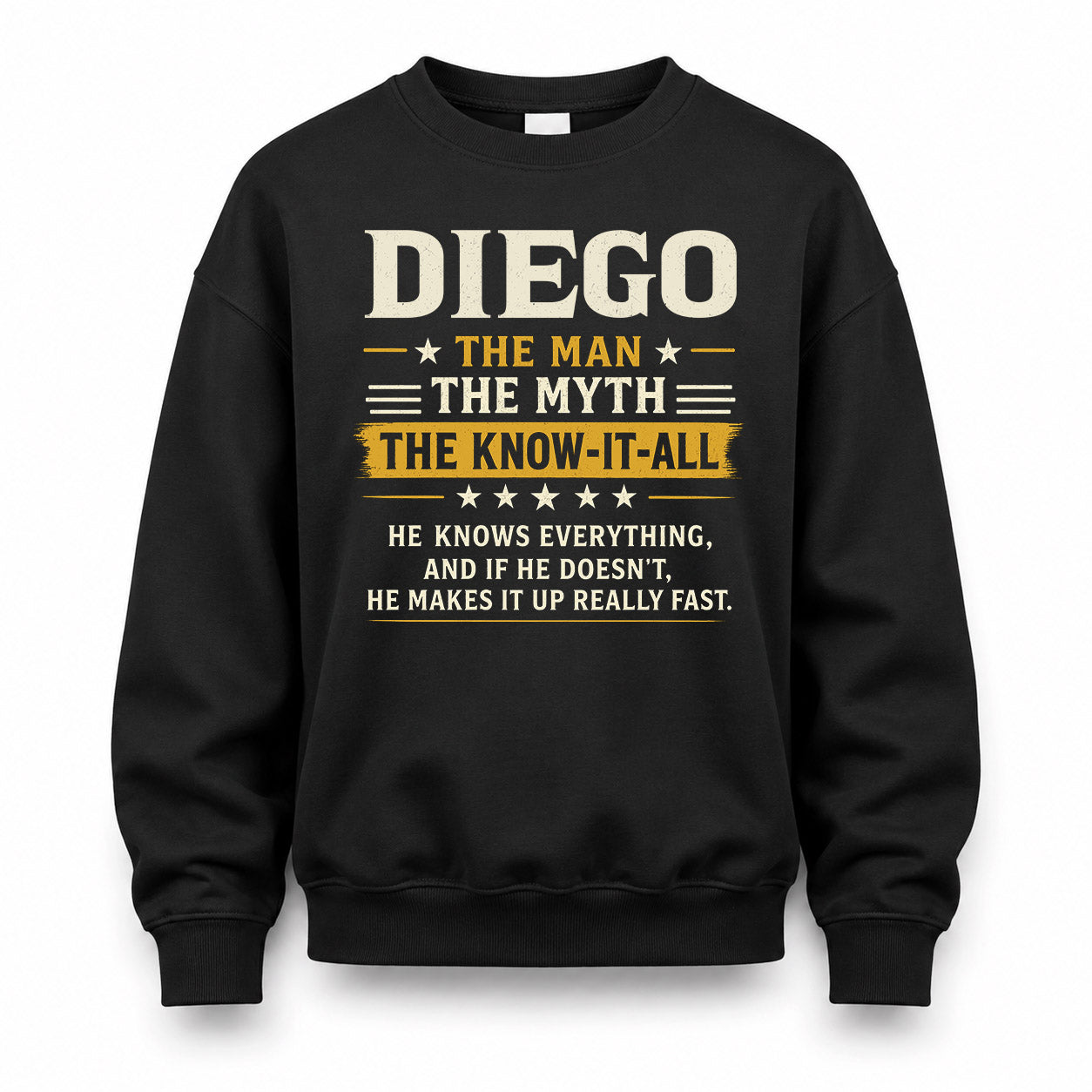DIEGO TM90-K04-125 - NAME Legendary Know-It-All Personalized Funny Shirt