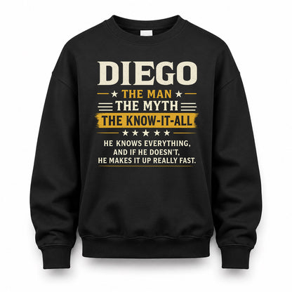 DIEGO TM90-K04-125 - NAME Legendary Know-It-All Personalized Funny Shirt