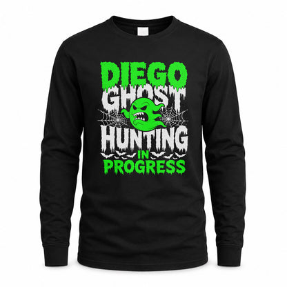 DIEGO HW22-K06-109 - NAME Ghost Hunting In Progress Personalized Halloween Shirt