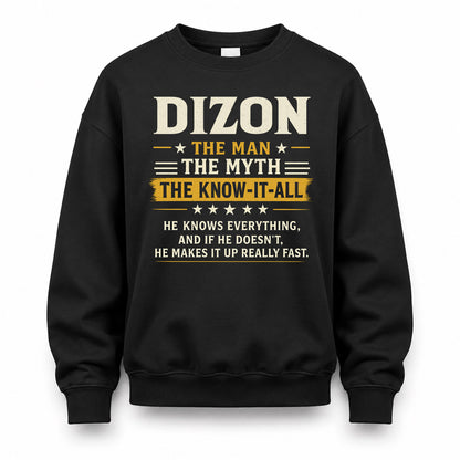DIZON TM90-K04-125 - NAME Legendary Know-It-All Personalized Funny Shirt