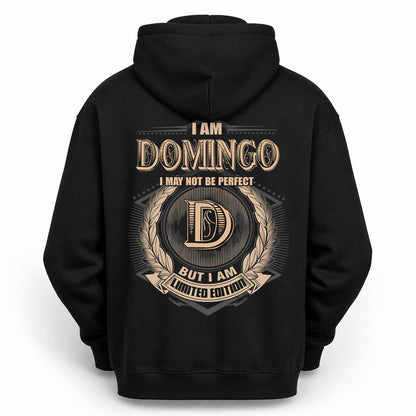 DOMINGO PH55-T25-Personalized Name Quote Apparel “I Am NAME May Not Be Perfect But I Am Limited Edition”