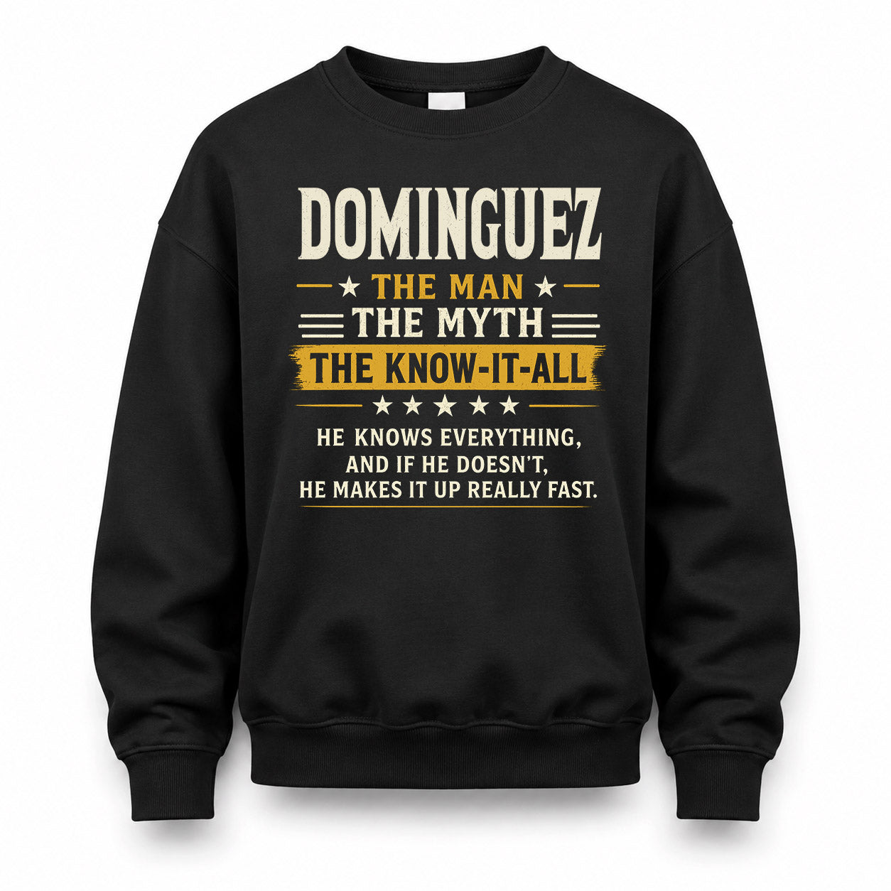 DOMINGUEZ TM90-K04-125 - NAME Legendary Know-It-All Personalized Funny Shirt