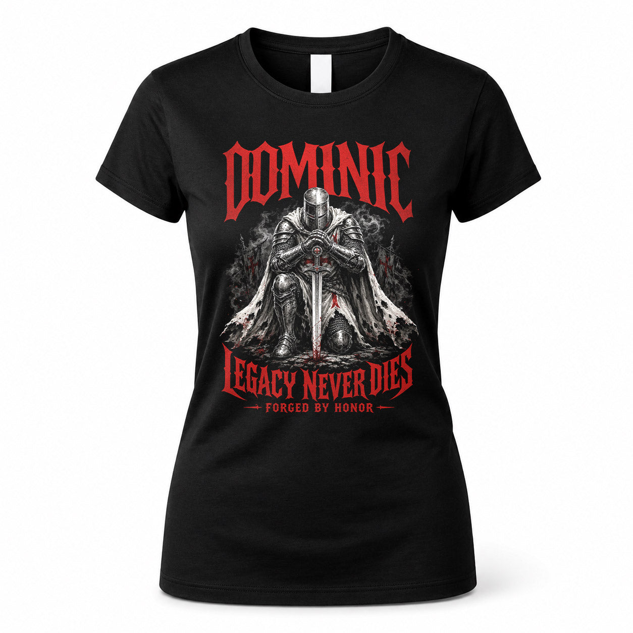 DOMINIC HS90-K04-109 - NAME Legacy Never Dies Forged By Honor Personalized Knight