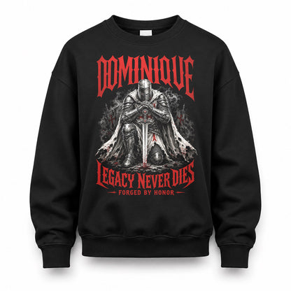 DOMINIQUE HS90-K04-109 - NAME Legacy Never Dies Forged By Honor Personalized Knight