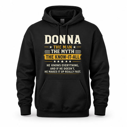 DONNA TM90-K04-125 - NAME Legendary Know-It-All Personalized Funny Shirt