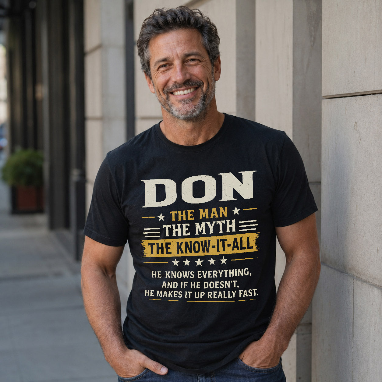 DON TM90-K04-125 - NAME Legendary Know-It-All Personalized Funny Shirt