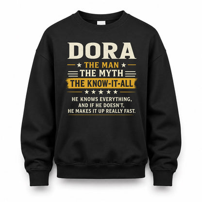 DORA TM90-K04-125 - NAME Legendary Know-It-All Personalized Funny Shirt