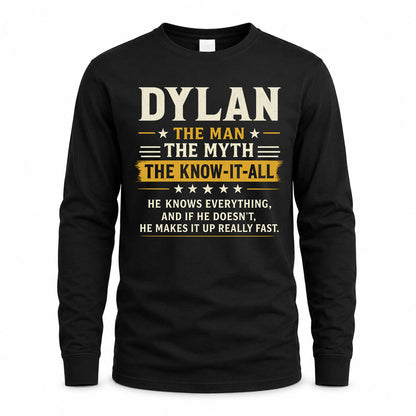 DYLAN TM90-K04-125 - NAME Legendary Know-It-All Personalized Funny Shirt