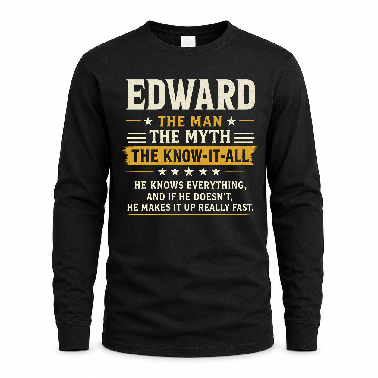 EDWARD TM90-K04-125 - NAME Legendary Know-It-All Personalized Funny Shirt