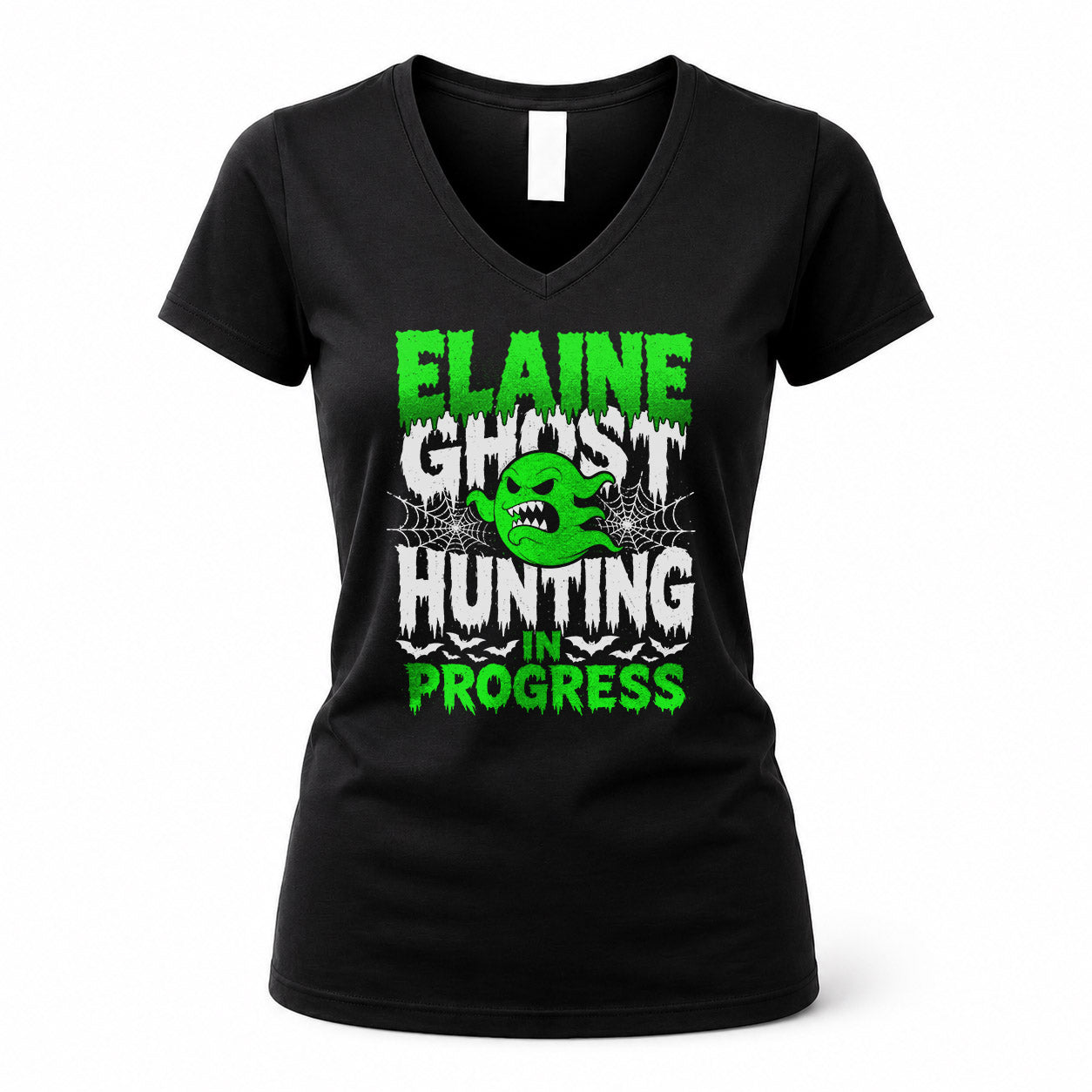 ELAINE HW22-K06-109 - NAME Ghost Hunting In Progress Personalized Halloween Shirt