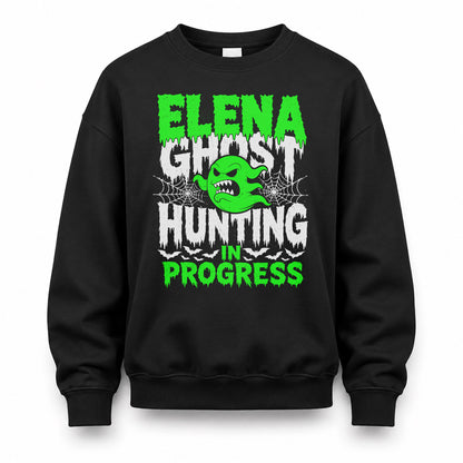 ELENA HW22-K06-109 - NAME Ghost Hunting In Progress Personalized Halloween Shirt