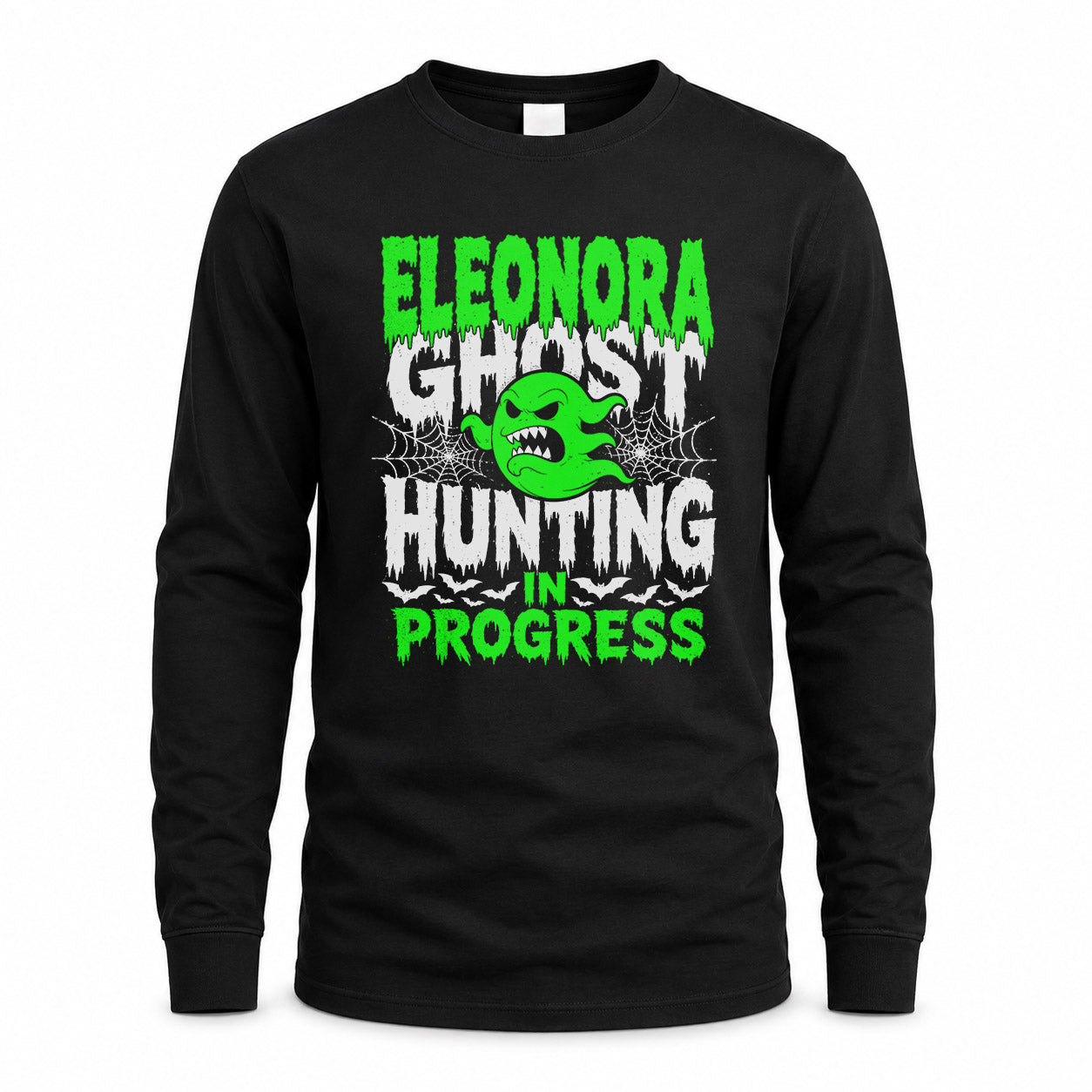 ELEONORA HW22-K06-109 - NAME Ghost Hunting In Progress Personalized Halloween Shirt