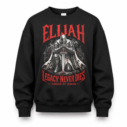 ELIJAH HS90-K04-109 - NAME Legacy Never Dies Forged By Honor Personalized Knight