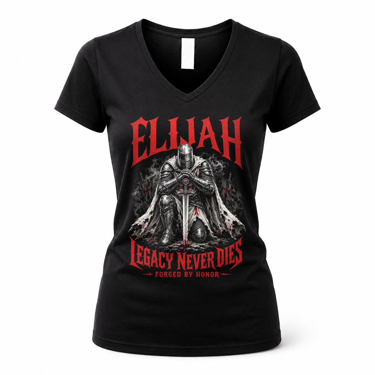 ELIJAH HS90-K04-109 - NAME Legacy Never Dies Forged By Honor Personalized Knight