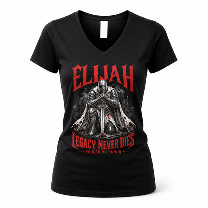 ELIJAH HS90-K04-109 - NAME Legacy Never Dies Forged By Honor Personalized Knight