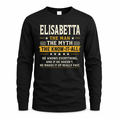ELISABETTA TM90-K04-125 - NAME Legendary Know-It-All Personalized Funny Shirt