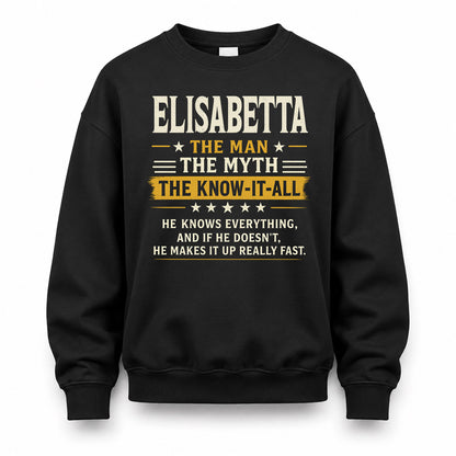 ELISABETTA TM90-K04-125 - NAME Legendary Know-It-All Personalized Funny Shirt