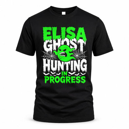 ELISA HW22-K06-109 - NAME Ghost Hunting In Progress Personalized Halloween Shirt