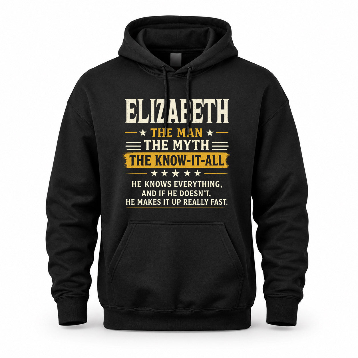 ELIZABETH TM90-K04-125 - NAME Legendary Know-It-All Personalized Funny Shirt