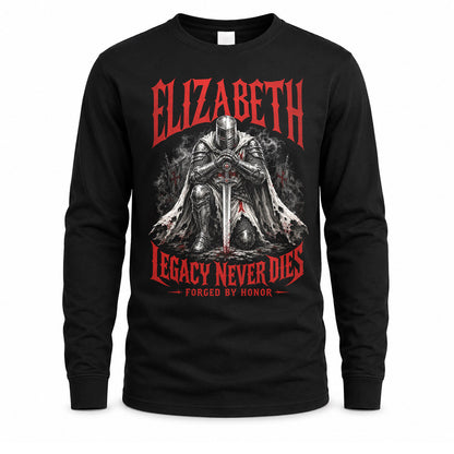ELIZABETH HS90-K04-109 - NAME Legacy Never Dies Forged By Honor Personalized Knight