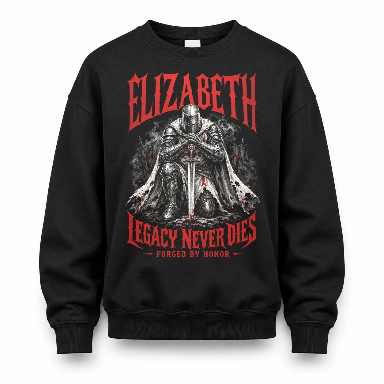 ELIZABETH HS90-K04-109 - NAME Legacy Never Dies Forged By Honor Personalized Knight