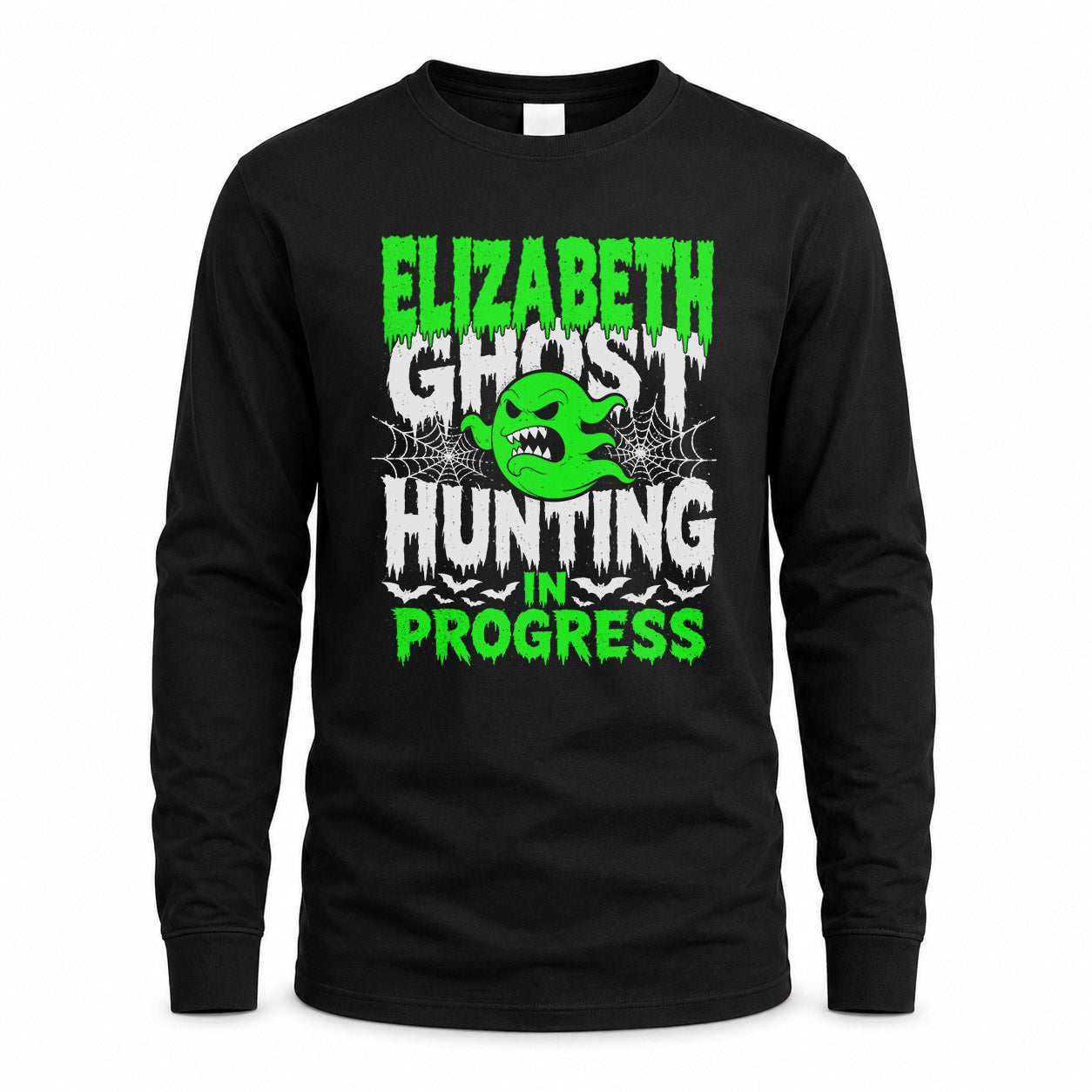 ELIZABETH HW22-K06-109 - NAME Ghost Hunting In Progress Personalized Halloween Shirt