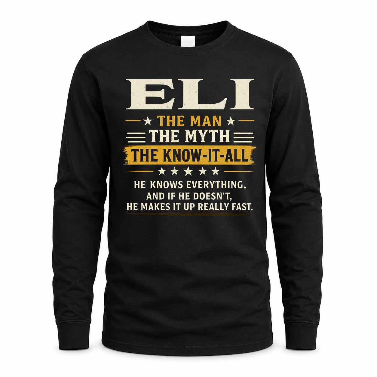 ELI TM90-K04-125 - NAME Legendary Know-It-All Personalized Funny Shirt