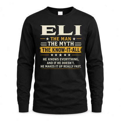 ELI TM90-K04-125 - NAME Legendary Know-It-All Personalized Funny Shirt