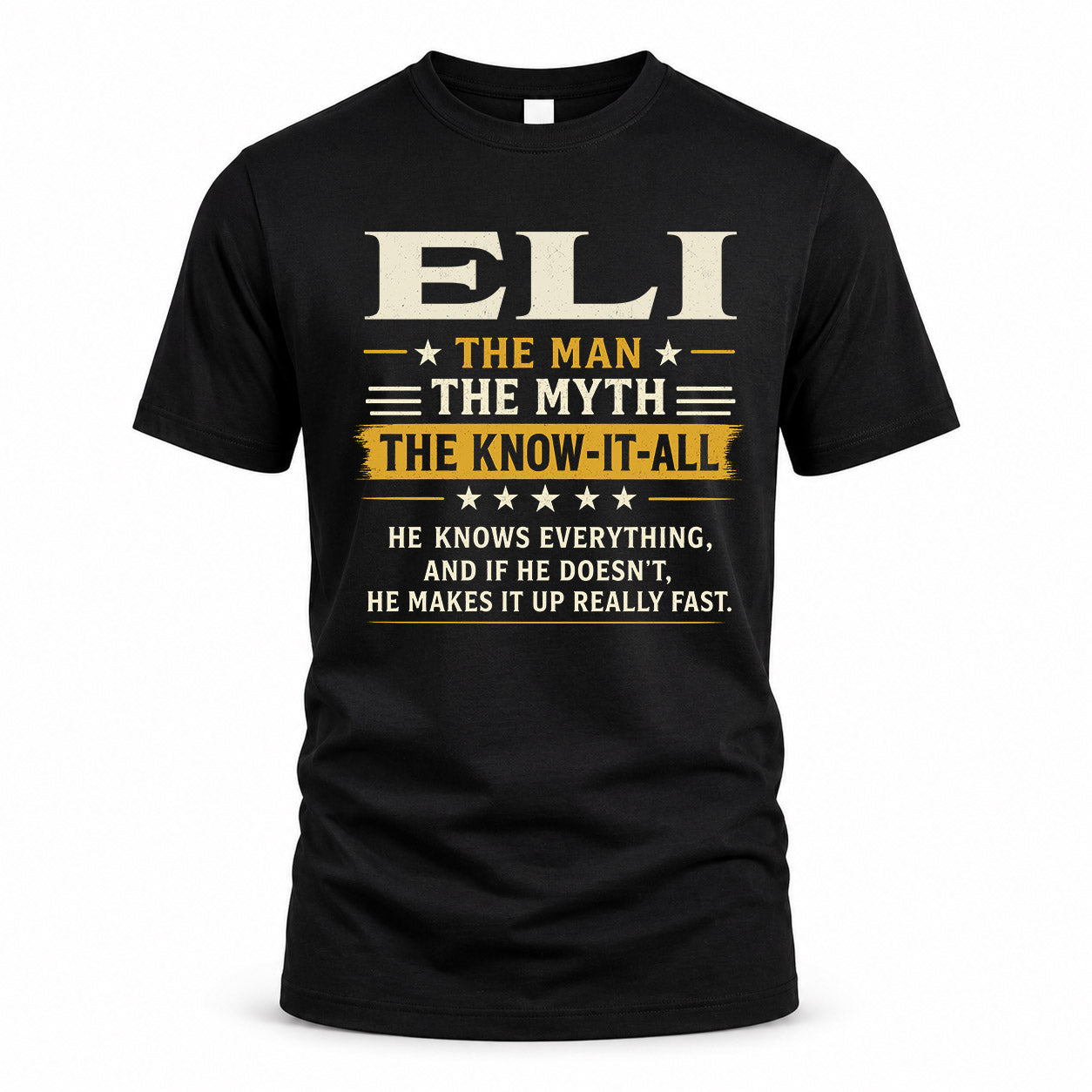 ELI TM90-K04-125 - NAME Legendary Know-It-All Personalized Funny Shirt