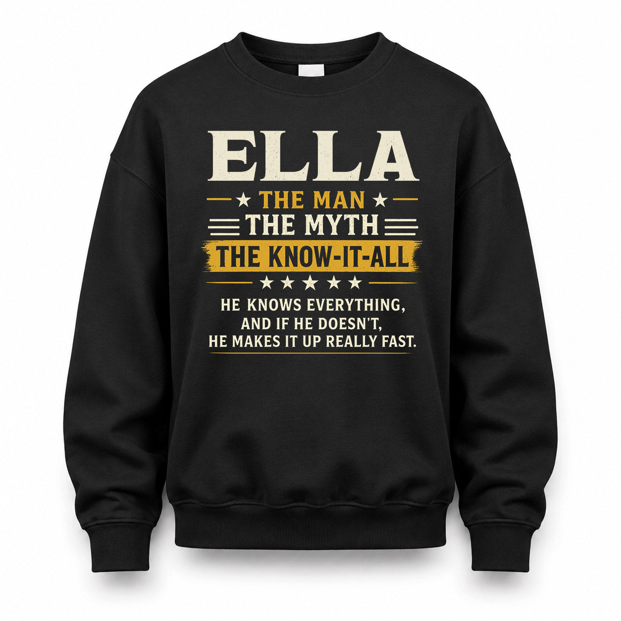 ELLA TM90-K04-125 - NAME Legendary Know-It-All Personalized Funny Shirt