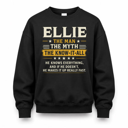 ELLIE TM90-K04-125 - NAME Legendary Know-It-All Personalized Funny Shirt