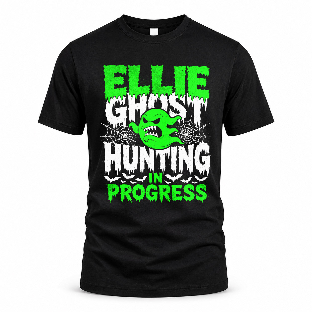 ELLIE HW22-K06-109 - NAME Ghost Hunting In Progress Personalized Halloween Shirt