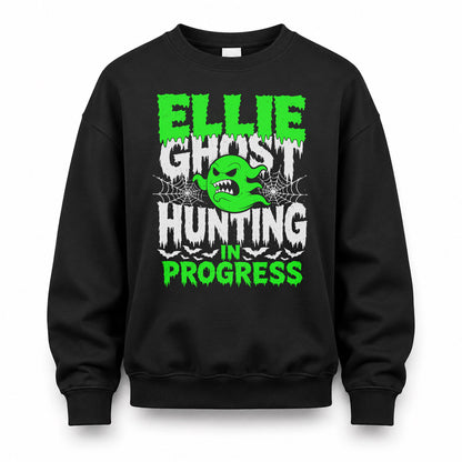 ELLIE HW22-K06-109 - NAME Ghost Hunting In Progress Personalized Halloween Shirt