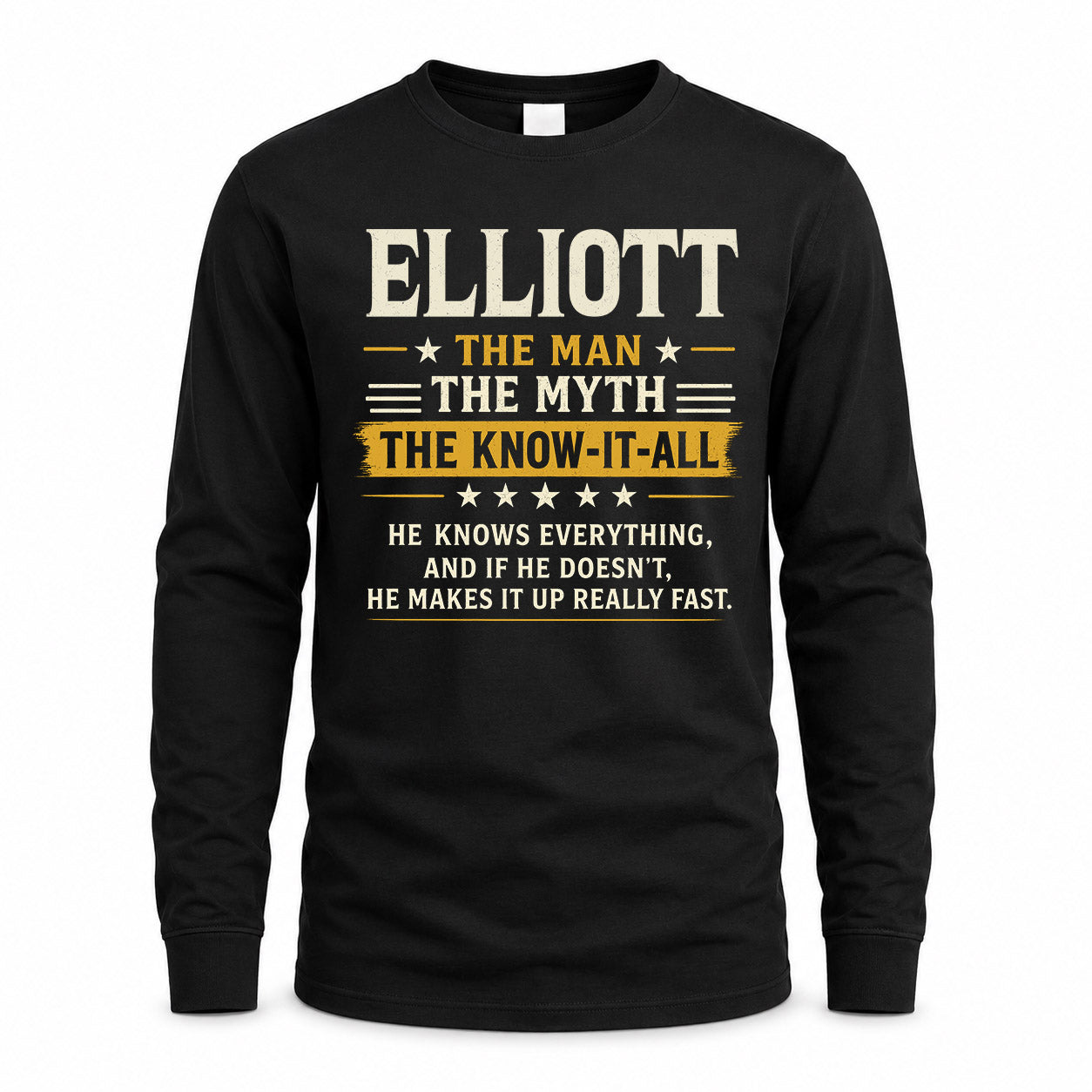 ELLIOTT TM90-K04-125 - NAME Legendary Know-It-All Personalized Funny Shirt