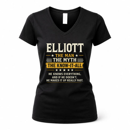 ELLIOTT TM90-K04-125 - NAME Legendary Know-It-All Personalized Funny Shirt