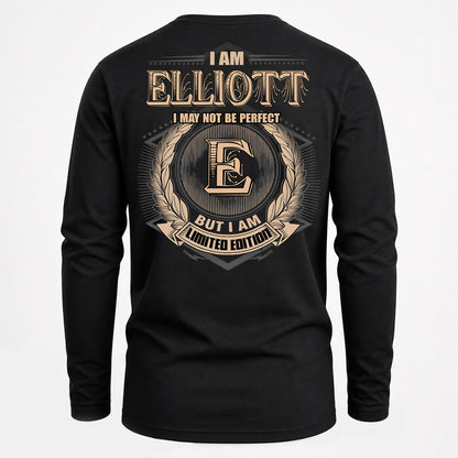 ELLIOTT PH55-T25-Personalized Name Quote Apparel “I Am NAME May Not Be Perfect But I Am Limited Edition”