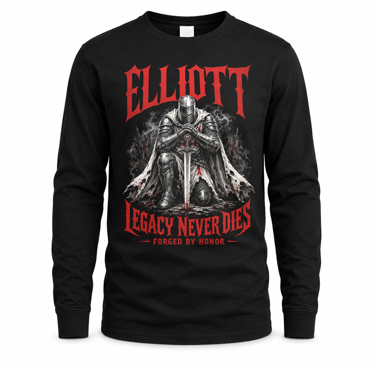 ELLIOTT HS90-K04-109 - NAME Legacy Never Dies Forged By Honor Personalized Knight