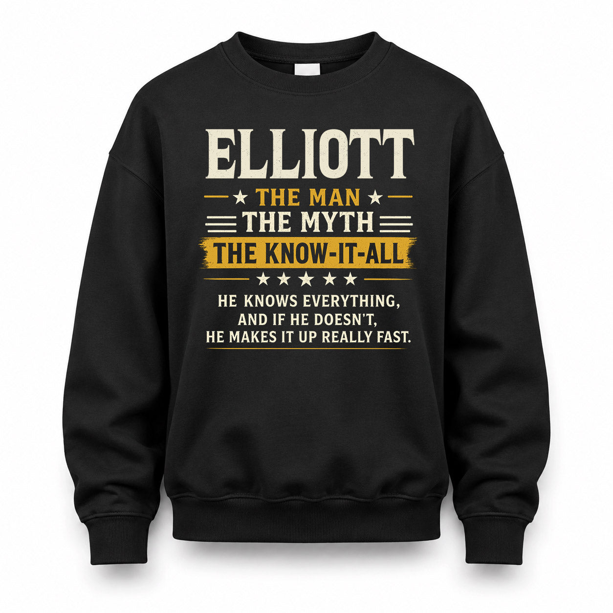 ELLIOTT TM90-K04-125 - NAME Legendary Know-It-All Personalized Funny Shirt