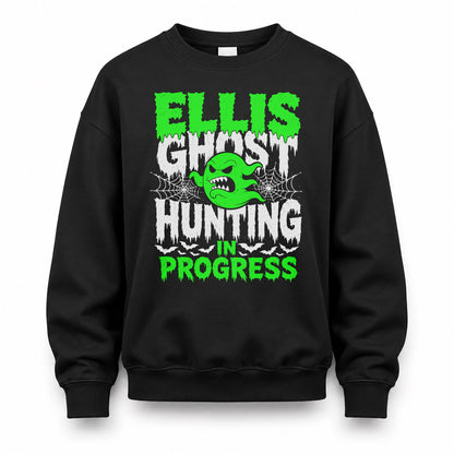 ELLIS HW22-K06-109 - NAME Ghost Hunting In Progress Personalized Halloween Shirt