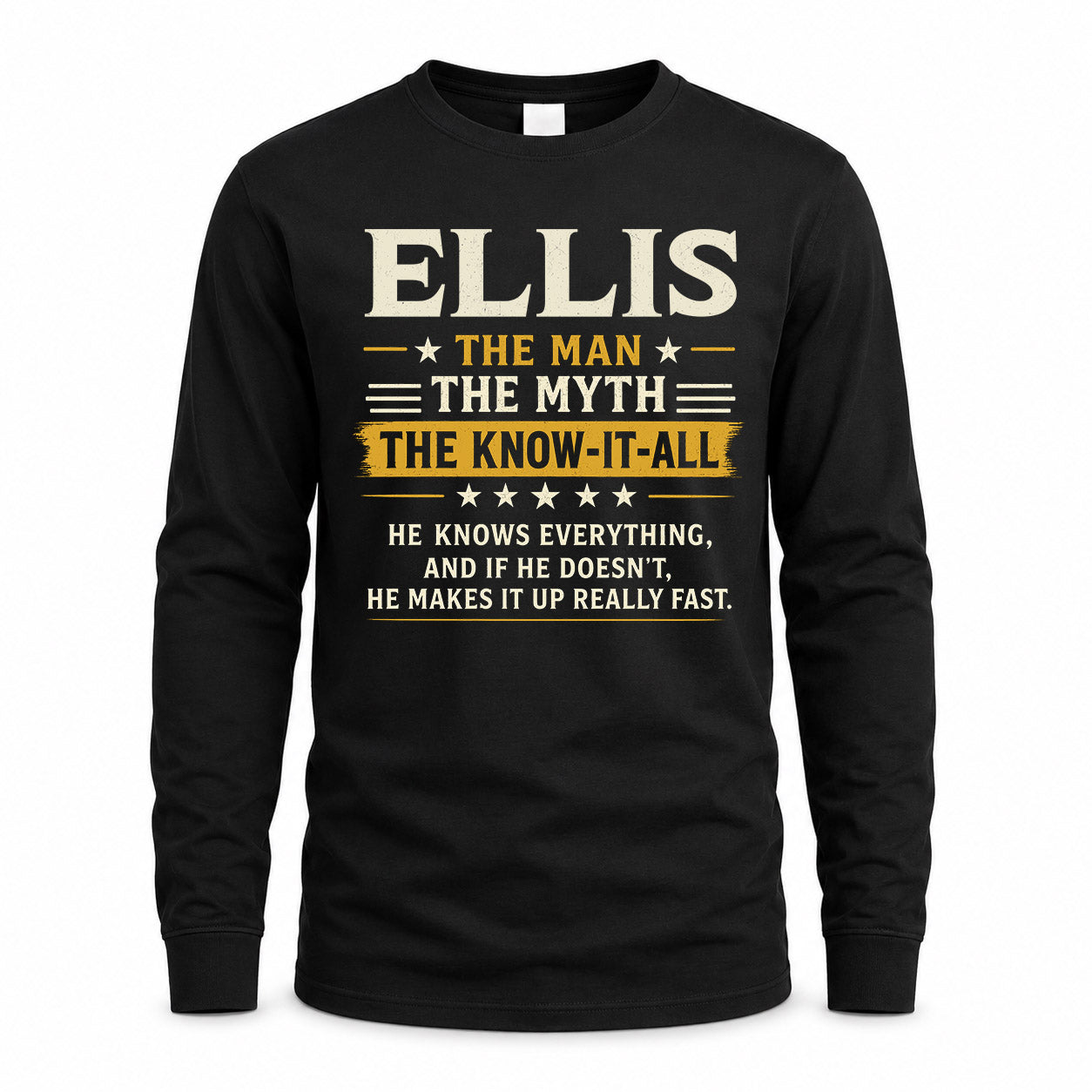 ELLIS TM90-K04-125 - NAME Legendary Know-It-All Personalized Funny Shirt