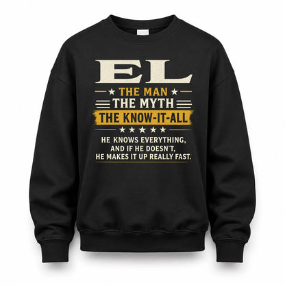 EL TM90-K04-125 - NAME Legendary Know-It-All Personalized Funny Shirt