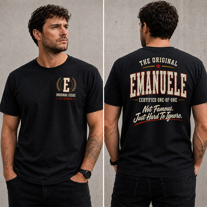 EMANUELE W68-F2-168 – Personalized Original Issue Apparel “The Original NAME Certified One-of-One"