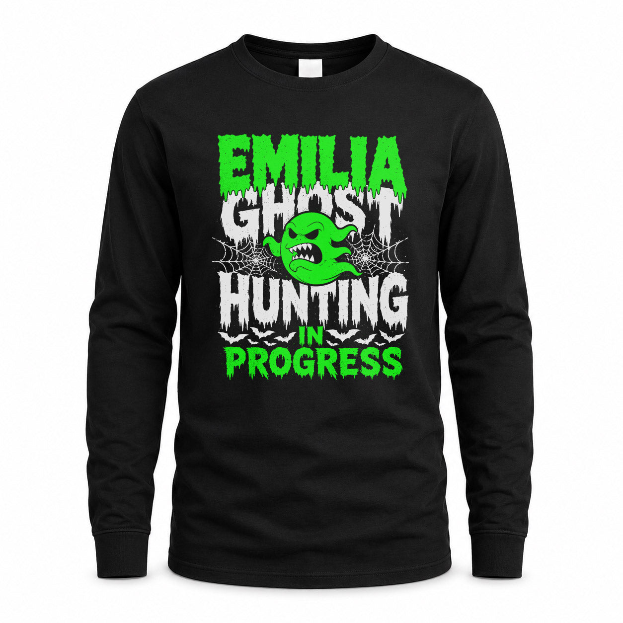 EMILIA HW22-K06-109 - NAME Ghost Hunting In Progress Personalized Halloween Shirt